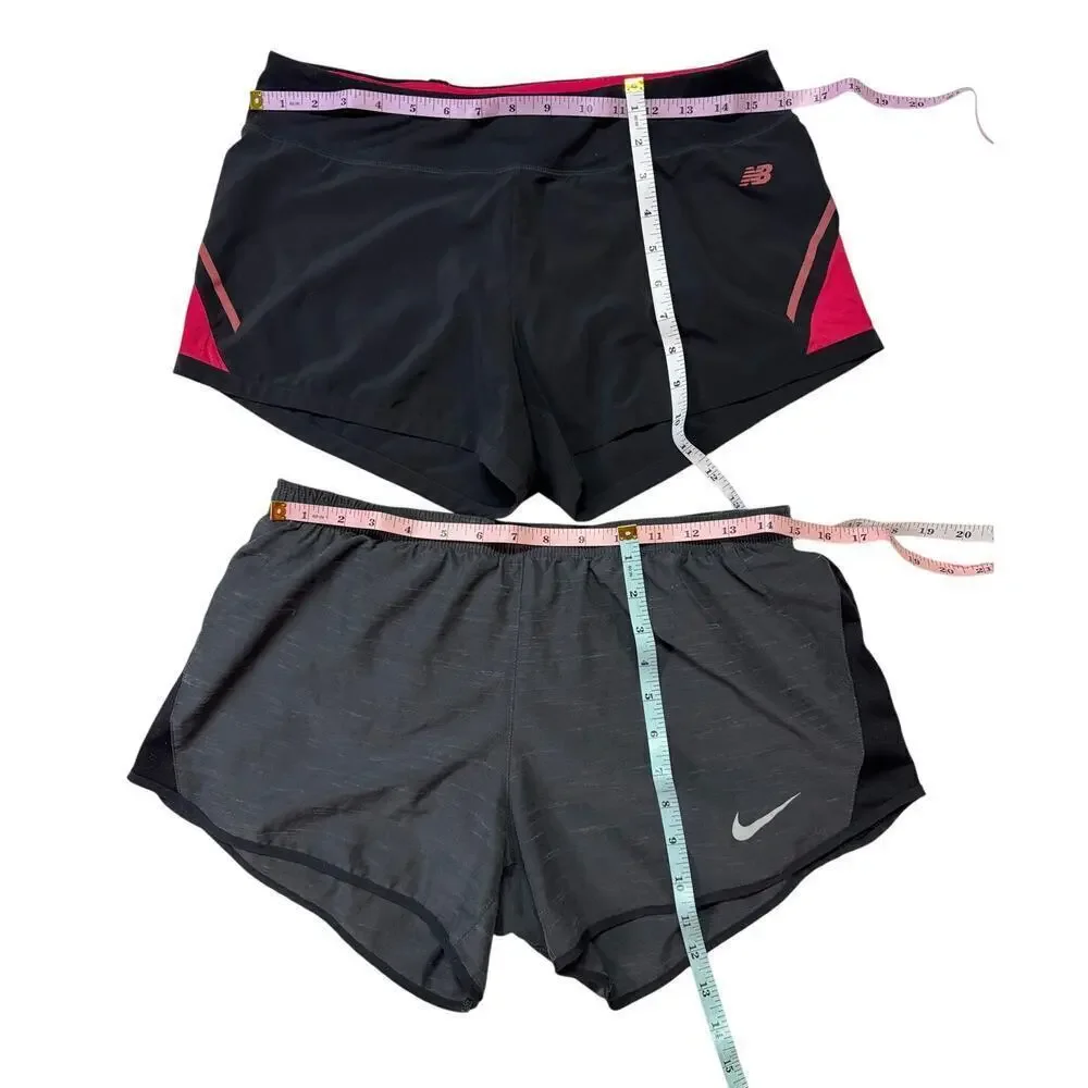 Nike Dri-Fit Gray | New Balance Pink & Black | Women's Medium Athletic Shorts